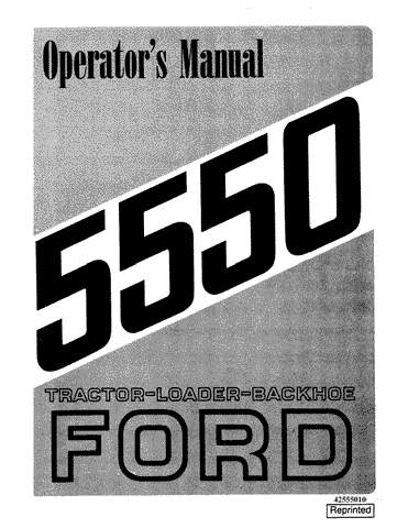 5550 Tractor Loader Backhoe Se3274 - New Holland Operator's Maunal 42555010 Download PDF - Manual labs