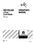 5 Foott Front Blade for CM Tractors - New Holland Operator's Manual 42646041 Download PDF - Manual labs
