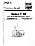 Ford 715B Front Mount 2 Stage Snow Blower - New Holland Operator's Manual 42648030 Download PDF - Manual labs