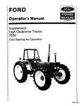 Ford Cold Starting Aid Operation 7530 High Clearance Tractor. Supplement - New Holland Operator's Manual 42753011 Download PDF - Manual labs