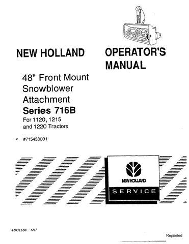 1120, 1215, 1220, 716B - New Holland Operator's Manual 42871650 Download PDF - Manual labs