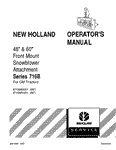 716B 48 60 Inch Snowblower Attach OM. for CM Tractors - New Holland Operator's Manual 42871660 Download PDF - Manual labs