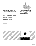 96 Inch Snowblower Attachment For 716C Series - New Operator's Manual 42871750 Download PDF - Manual labs