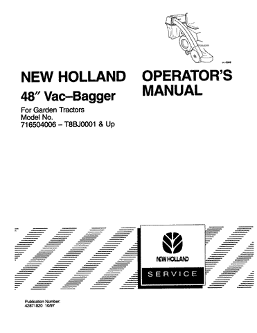 48` Vac-bagger OM For Garden Tractors - New Holland Operator's Manual 42871820 Download PDF - Manual labs