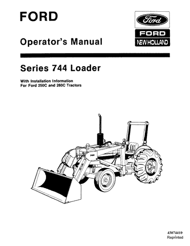 250C, 260C, 744 - New Holland Operator's Manual 43074410 Download PDF - Manual labs