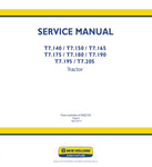 New Holland T7.140, T7.150, T7.165, T7.175, T7.180, T7.190, T7.195, T7.205 Tractor Service Repair Manual 47402793 - Manual labs