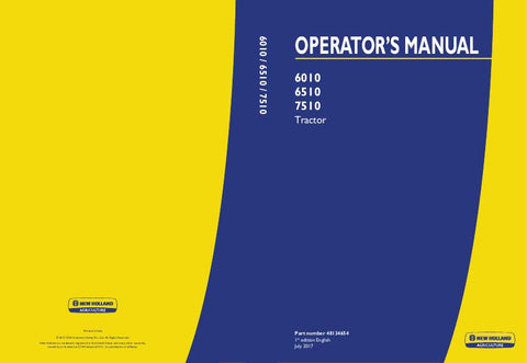 6010, 6510, 7510 Tractor - New Holland Operator's Manual 48134654 Download PDF - Manual labs