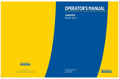 160GMS Mower Deck - New Holland Operator's Manual 51410112 Download PDF - Manual labs