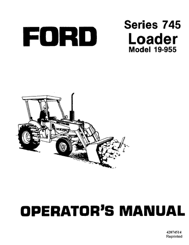 745 Loader - New Holland Operator's Manual 42074514 Download PDF - Manual labs