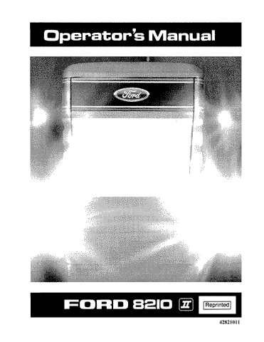 8210 II Ford OM (SE 4217) - New Holland Operator's Manual 42821011 Download PDF - Manual labs