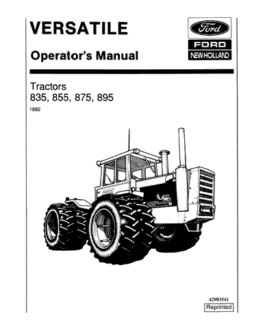 835, 855, 875, 895 Tractor - New Holland Operator's Manaul 42083541 Download PDF - Manual labs