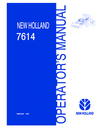 7614 Loader - New Holland Operator's Manual 86563223 Download PDF - Manual labs
