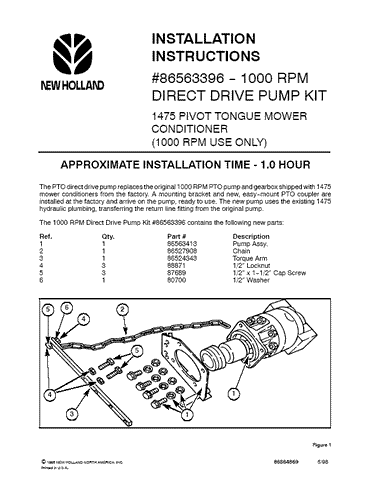 1475 1000 Rpm Dd Pump Ii - New Holland Operator's Manual 86564869 Download PDF - Manual labs