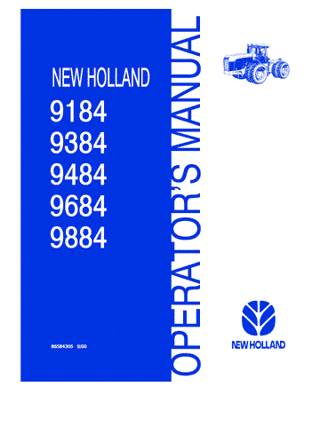 9184, 9384, 9484, 9684, 9884 Tractor - New Holland Operator's Manual 86584305 Download PDF - Manual labs