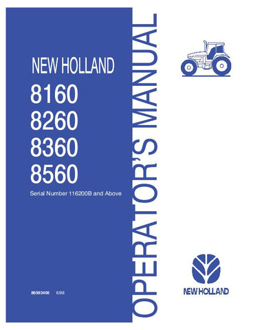 8160, 8260, 8360, 8560 Tractor - New Holland Operator's Manual 86593406 Download PDF - Manual labs