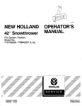 42 iInct Snowthrower for Garden Tractors 715706006 - New Holland Operator's Manual 86602846 Download PDF - Manual labs