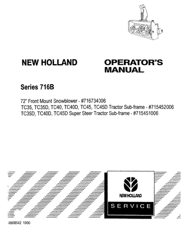 716B, TC35, TC35D, TC40, TC40D, TC45, TC45D - New Holland Operator's Manual 86608542 Download PDF - Manual labs