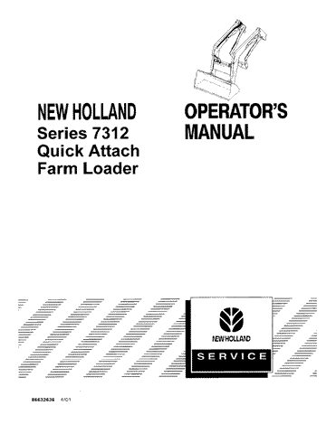 7312 Series Quick Attach Ldr on TM &60 Series Trac - New Holland Operator's Manual 86632636 Download PDF - Manual labs