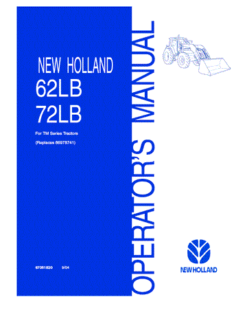 62LB, 72LB - New Holland Operator's Manual 87051820 Download PDF - Manual labs