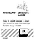 62CSH 62` & 72CSH 72` Snowblower for TC TCDA D DX Tractor - New Holland Operator's Manual 87300098 Download PDF - Manual labs