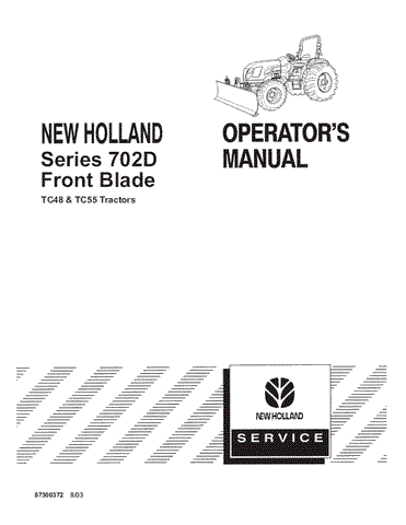 702D - New Holland Operator's Manual 87300372 Download PDF - Manual labs