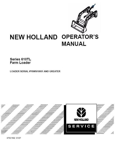 610TL Farm Loader for TT45A & TT50A Tractors - New Holland Operator's Manual 87621692 Download PDF - Manual labs