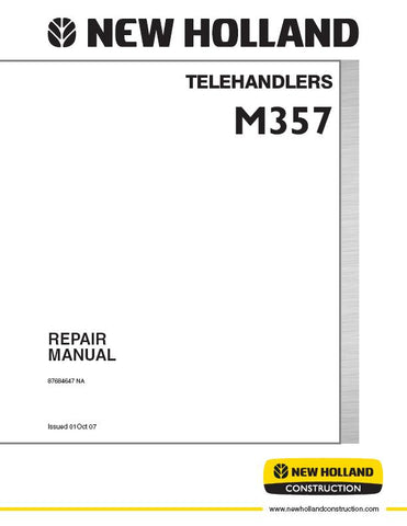 New Holland M357 Telehandler Service Repair Manual 87684647NA - Manual labs