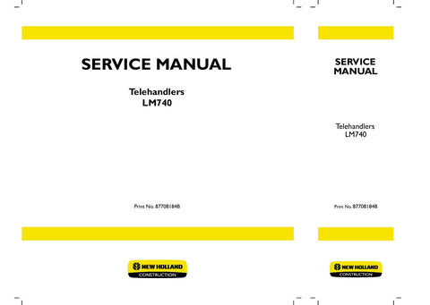 New Holland LM740 Telehandler Service Repair Manual 87708184B - Manual labs