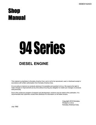 94 Series Komatsu Engine Service Repair Manual Download PDF - Manual labs