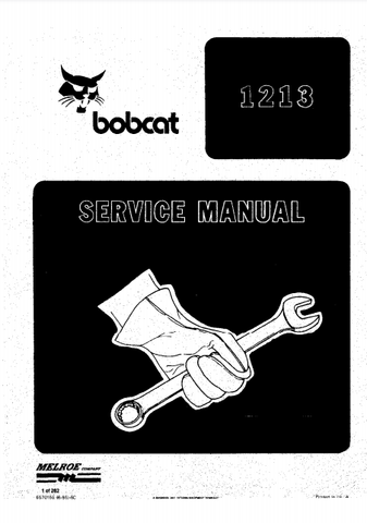 Bobcat 1213 Skid Steer Loader Service Repair Manual - Manual labs
