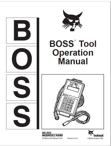 Bobcat Loader BOSS Tool Operation & Maintenance Manual 6720658 - Manual labs