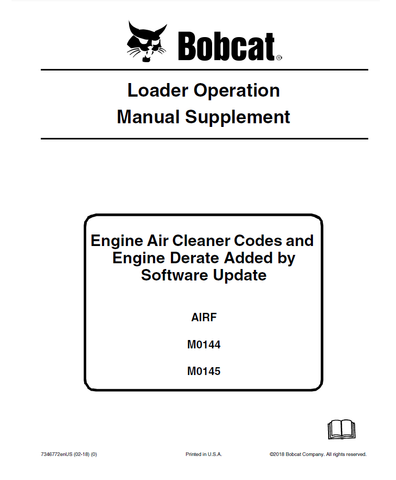 Bobcat Loader Supplement Operation & Maintenance Manual 6987278 - Manual labs