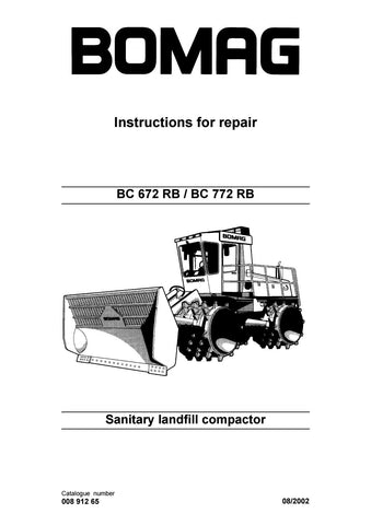 Bomag BC601 RB / BC601 RS Sanitary Landfill Compactor Service Repair Manual - Manual labs