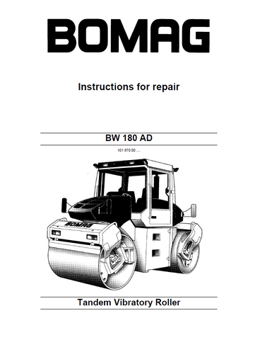 Bomag BW 180 AD Tandem Vibratory Roller Service Repair Manual - Manual labs