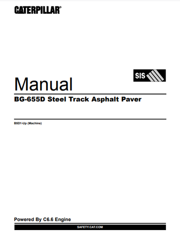 CATERPILLAR BG655D ASPHALT PAVER SERVICE REPAIR MANUAL B5D - Manual labs