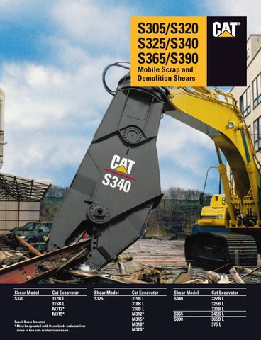 CATERPILLAR S340 SHEAR-DEMOLITION/SCRAP SERVICE REPAIR MANUAL CKY - Manual labs