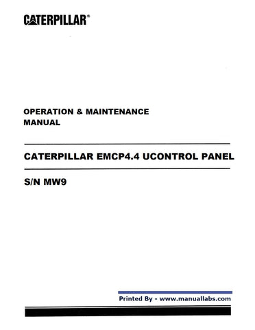 OPERATION & MAINTENANCE MANUAL - (CAT) CATERPILLAR EMCP4.4 UCONTROL PANEL S/N MW9 PDF DOWNLOAD - Manual labs