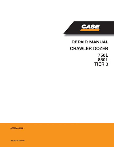 Case 750L, 850L TIER 3 Crawler Dozer Service Repair Manual 87728445NA - Manual labs