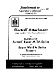 Case IH Supplement for M-TA, W6-TA Farmall Tractor Operator's Manual 1004444R2