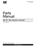 Caterpillar Cat 308CR Mini Hydraulic Excavator Parts Catalog Manual GG81-Up - Manual labs