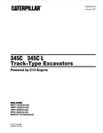 Caterpillar Cat 345C, 345CL Track Type Excavator Parts Catalog Manual MDC, GBH, JAR, RFN - Manual labs