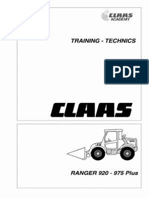 Claas Academy Ranger 920, 975 Plus Training Technical Manual - Manual labs