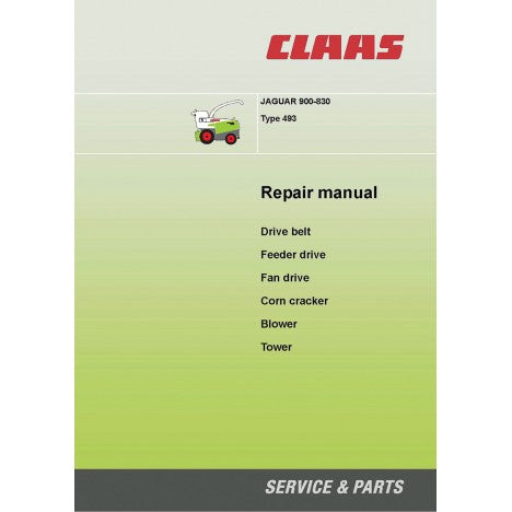 Claas Jaguar 900, 830 Type 493 Service Repair Manual - Manual labs
