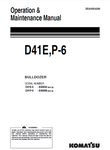 D41E6T Komatsu Bulldozer Parts Catalog Manual S/N B35001-UP