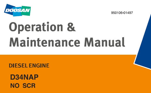 Doosan D34NAP (NO SCR) Diesel Engine Operation & Maintenance Manual - Manual labs
