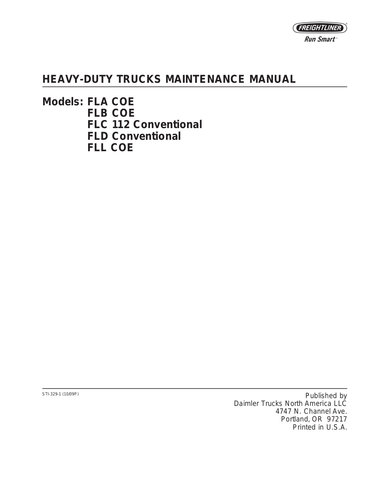 FLA COE, FLB COE, FLC 112 Conventional, FLD Conventional, FLL COE - Freightliner Operation & Maintenance Manual PDF Download - Manual labs