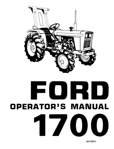 Ford Se3752A 1700 Tractor - New Holland Operator's Manual 42170011 Download PDF