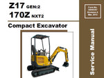 Z17 GEN:2 & 170Z NXT2 - Gehl Compact Excavator Service Repair Manual PDF Download - Manual labs