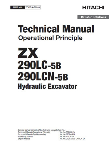 Hitachi ZX290LC-5B, ZX290LCN-5B Hydraulic Excavator Service Repair Manual PDF Download - Manual labs