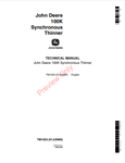 John Deere 100K Synchronous Thinner Technical Service Repair Manual TM1023 - Manual labs